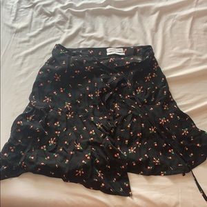 wrap around flower patterned skirt